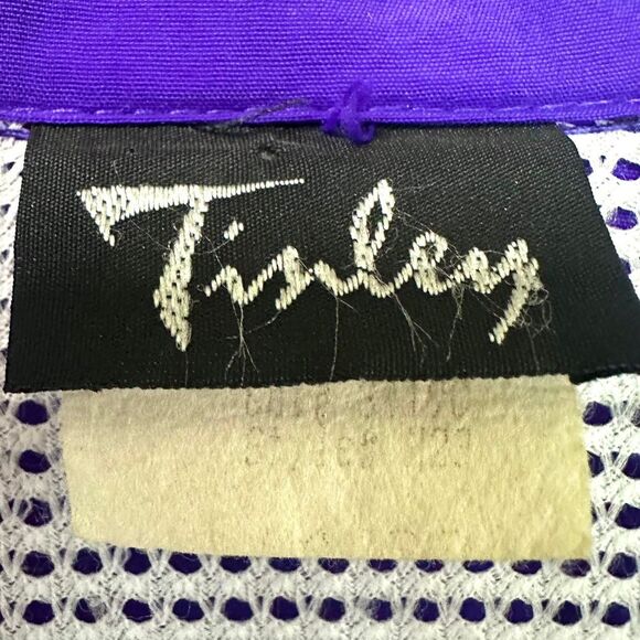 TINLEY Vintage 80s/90s Purple Tiger Stripe Nylon Zip Up Windbreaker Mens L Retro - Picture 7 of 8